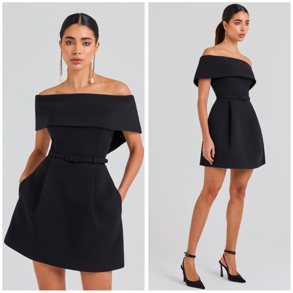 Nadine Merabi Harper Black Mini Dress - Picture 1 of 8
